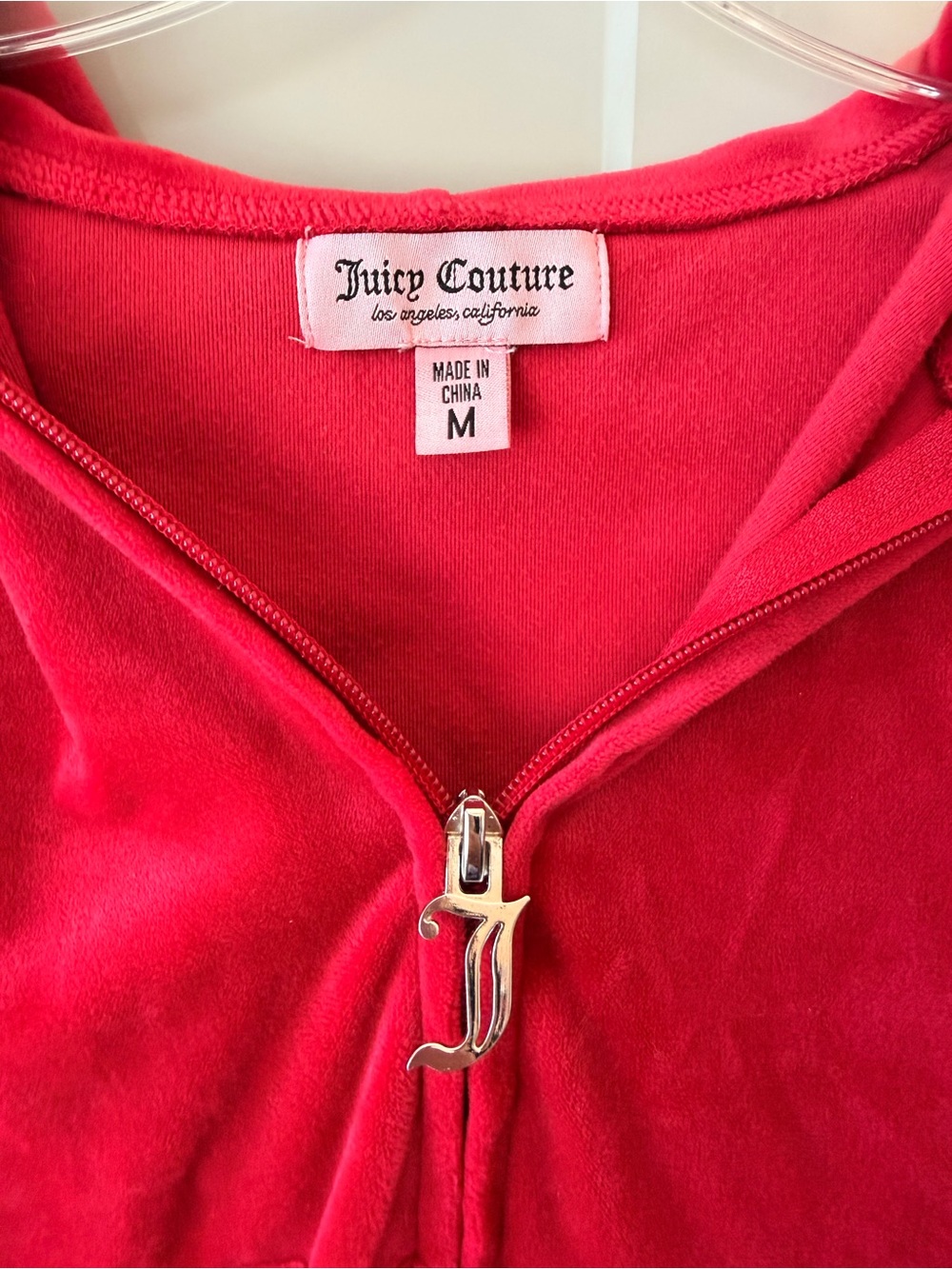Y2K Juicy Couture Red Velour Track Suit Set - Size Medium Iconic Rhinestone Logo - Picture 7 of 8